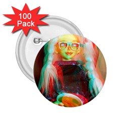Eating Lunch 3d 2 25  Buttons (100 Pack)  by snowwhitegirl