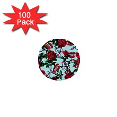 Light Blue Rose Vampire 1  Mini Buttons (100 Pack)  by snowwhitegirl