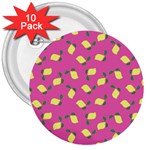 Lemons Pink 3  Buttons (10 pack)  Front