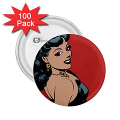 Comic Girl 2 25  Buttons (100 Pack)  by vintage2030