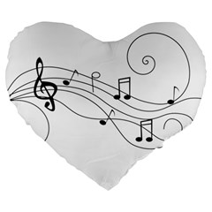 Music Partition Large 19  Premium Heart Shape Cushions by alllovelyideas