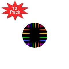Neon Light Abstract Pattern Lines 1  Mini Buttons (10 Pack)  by Sapixe