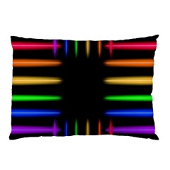 Neon Light Abstract Pattern Lines Pillow Case by Sapixe