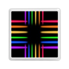 Neon Light Abstract Pattern Lines Memory Card Reader (square) by Sapixe