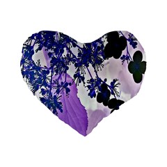 Blossom Bloom Floral Design Standard 16  Premium Flano Heart Shape Cushions by Sapixe