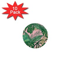 Tropical Greens Leaves Design 1  Mini Buttons (10 Pack)  by Sapixe