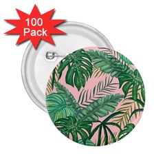 Tropical Greens Leaves Design 2 25  Buttons (100 Pack)  by Sapixe