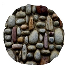 The Stones Facade Wall Building Large 18  Premium Round Cushions by Sapixe