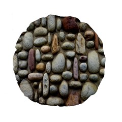 The Stones Facade Wall Building Standard 15  Premium Flano Round Cushions by Sapixe