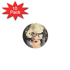 Stained Glass Girl 1  Mini Buttons (10 Pack)  by snowwhitegirl