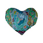 Mystic Mermaid Standard 16  Premium Heart Shape Cushions Front