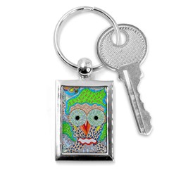 Cosmic Owl Key Chains (rectangle)  by chellerayartisans
