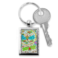 Cosmic Dragonflies Key Chains (rectangle)  by chellerayartisans
