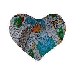 Music Angel Standard 16  Premium Heart Shape Cushions by chellerayartisans