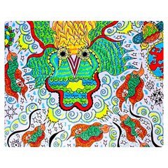 Cosmic Coocoobird Double Sided Flano Blanket (medium)  by chellerayartisans
