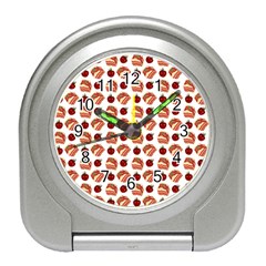 Pasta Pattern Travel Alarm Clock by snowwhitegirl