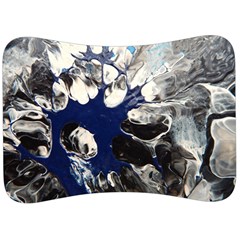 Black And Blue Velour Seat Head Rest Cushion by WILLBIRDWELL