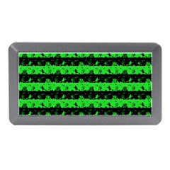 Monster Green And Black Halloween Nightmare Stripes  Memory Card Reader (mini) by PodArtist