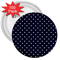 Little  Dots Navy Blue 3  Buttons (100 Pack)  by snowwhitegirl