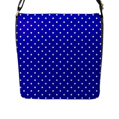 Little  Dots Royal Blue Flap Closure Messenger Bag (l) by snowwhitegirl