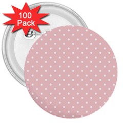Little  Dots Pink 3  Buttons (100 Pack)  by snowwhitegirl