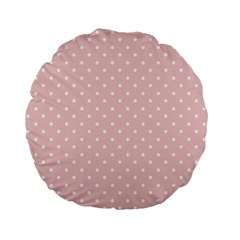 Little  Dots Pink Standard 15  Premium Flano Round Cushions by snowwhitegirl