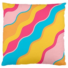 Cake Color Palette Painting Large Flano Cushion Case (one Side) by Sapixe