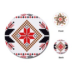 Ornament Stars Textile Crochet Playing Cards (round) by Sapixe