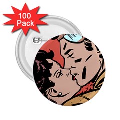 Retrocouplekissing 2 25  Buttons (100 Pack)  by vintage2030