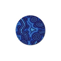 Aboriginal Art - Blue Campsites Golf Ball Marker by hogartharts