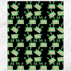 Green Alien Monster Pattern Black Canvas 11  X 14  by snowwhitegirl