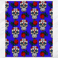 Skull Pattern Blue Canvas 8  X 10  by snowwhitegirl