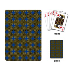 Mod Yellow Blue Circles Pattern Playing Cards Single Design by BrightVibesDesign