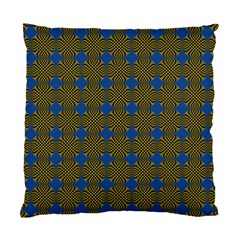 Mod Yellow Blue Circles Pattern Standard Cushion Case (two Sides) by BrightVibesDesign