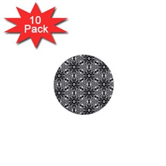 Black And White Pattern 1  Mini Buttons (10 Pack)  by Simbadda