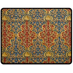 Wall Texture Pattern Carved Wood Fleece Blanket (medium)  by Simbadda
