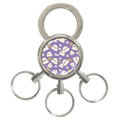 Cute Kawaii Popcorn Pattern 3-ring Key Chains by Valentinaart