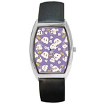 Cute Kawaii Popcorn pattern Barrel Style Metal Watch Front