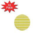 Circles Lines Yellow Modern Pattern 1  Mini Buttons (10 pack)  Front