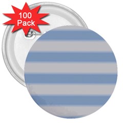 Bold Stripes Soft Blue 3  Buttons (100 Pack)  by BrightVibesDesign