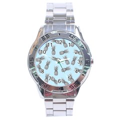 Pineapple Pattern Stainless Steel Analogue Watch by Valentinaart