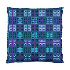 Mod Purple Green Turquoise Square Pattern Standard Cushion Case (one Side) by BrightVibesDesign