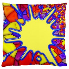 Embroidery Dab Color Spray Large Flano Cushion Case (two Sides) by Simbadda
