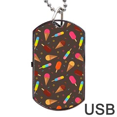 Ice Cream Pattern Seamless Dog Tag Usb Flash (two Sides) by Celenk