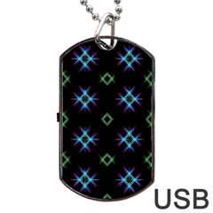 Background Abstract Vector Fractal Dog Tag Usb Flash (one Side) by Celenk