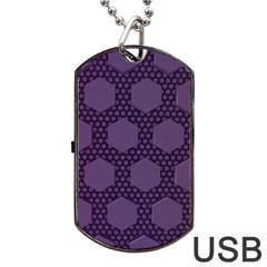 Hexagon Grid Geometric Hexagonal Dog Tag Usb Flash (one Side) by Celenk