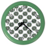 Graphic Pattern Flowers Color Wall Clock Front