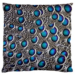Peacock Pattern Close Up Plumage Large Flano Cushion Case (two Sides) by Celenk