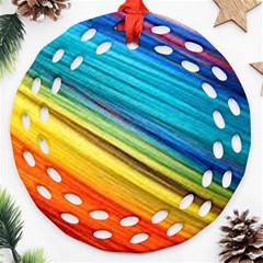 Rainbow Round Filigree Ornament (two Sides) by NSGLOBALDESIGNS2