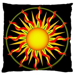 Mandala Sun Graphic Design Large Flano Cushion Case (two Sides) by Simbadda